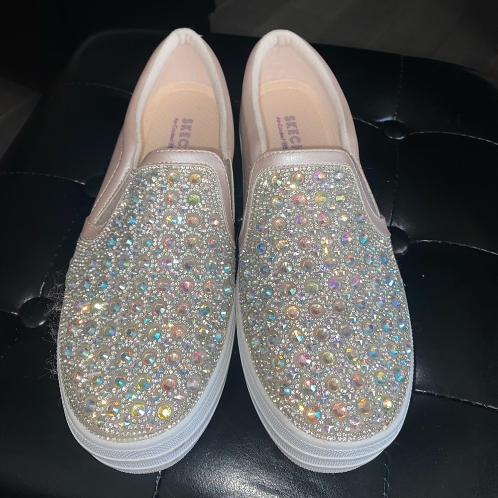 Pink Glitter Slide On Sketchers